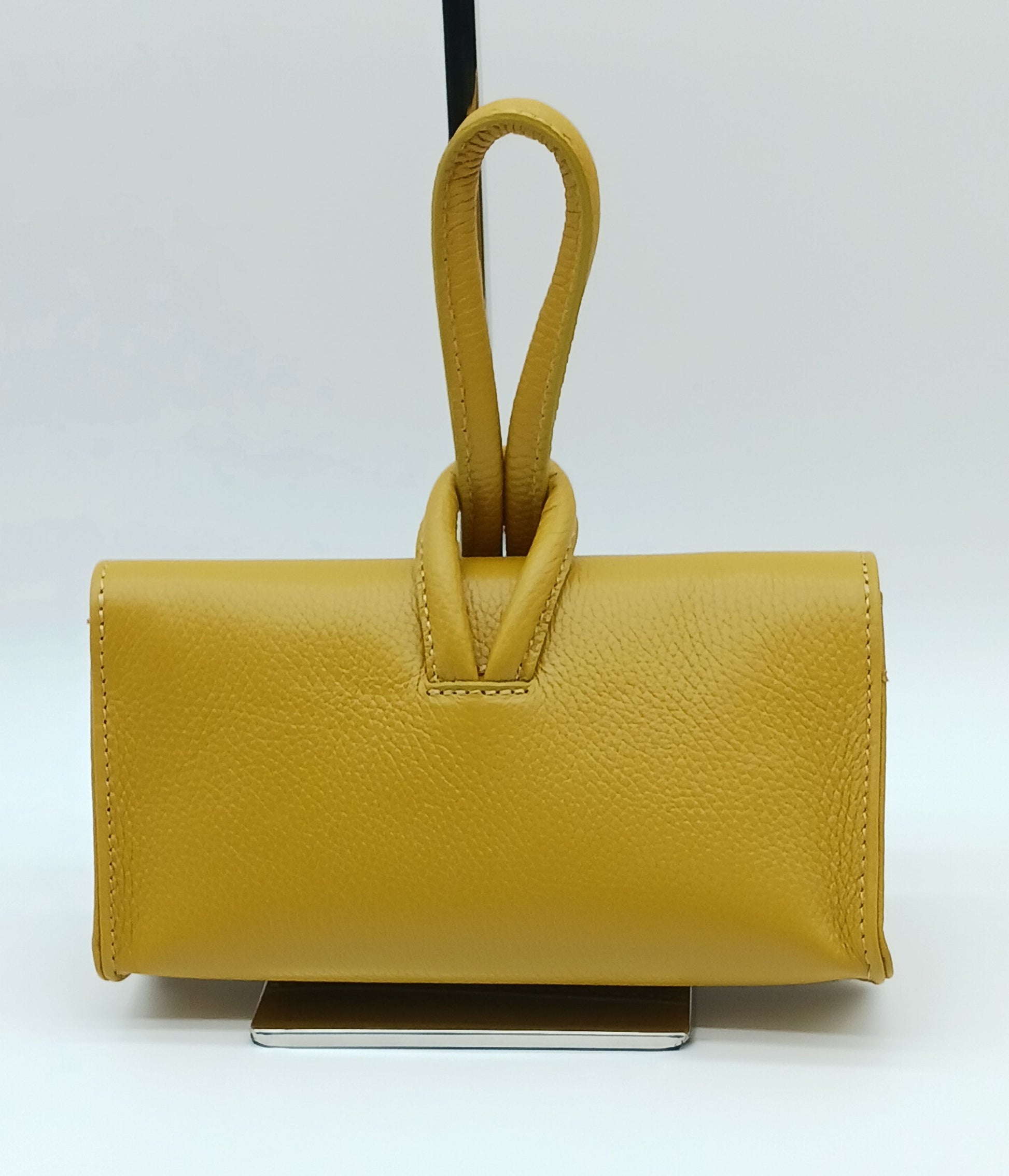 Genuine Pebble Leather Crossbody Handbag - Mustard Yellow – Made In Italy - DumasvilleBoutique