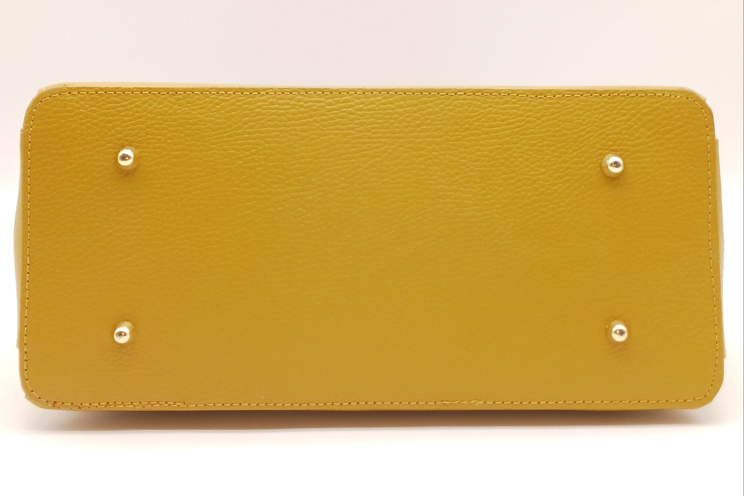 Lock & Key Genuine Pebble Leather Handbag Satchel - Mustard Yellow – Made In Italy