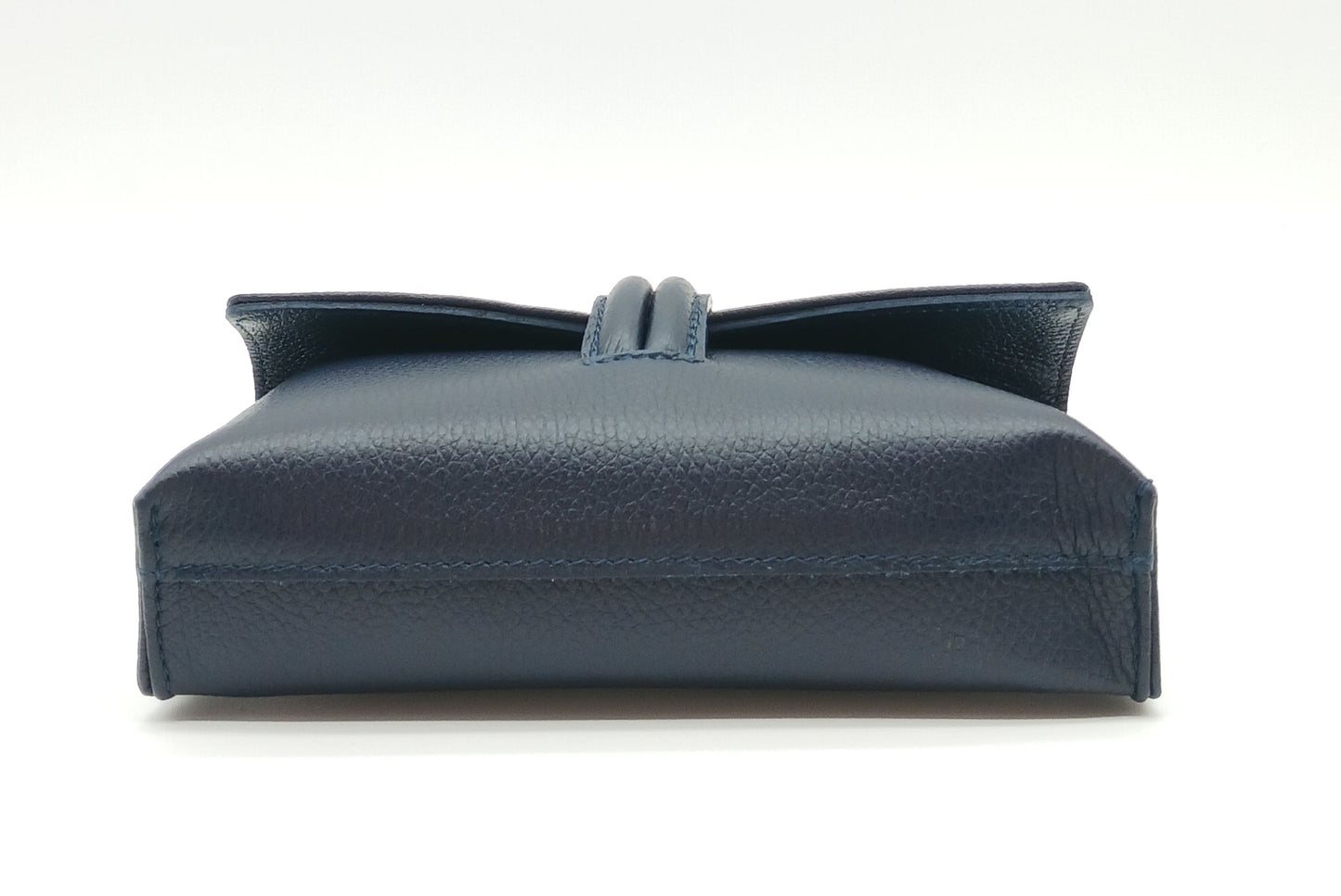 Genuine Pebble Leather Crossbody Handbag - Navy Blue – Made In Italy