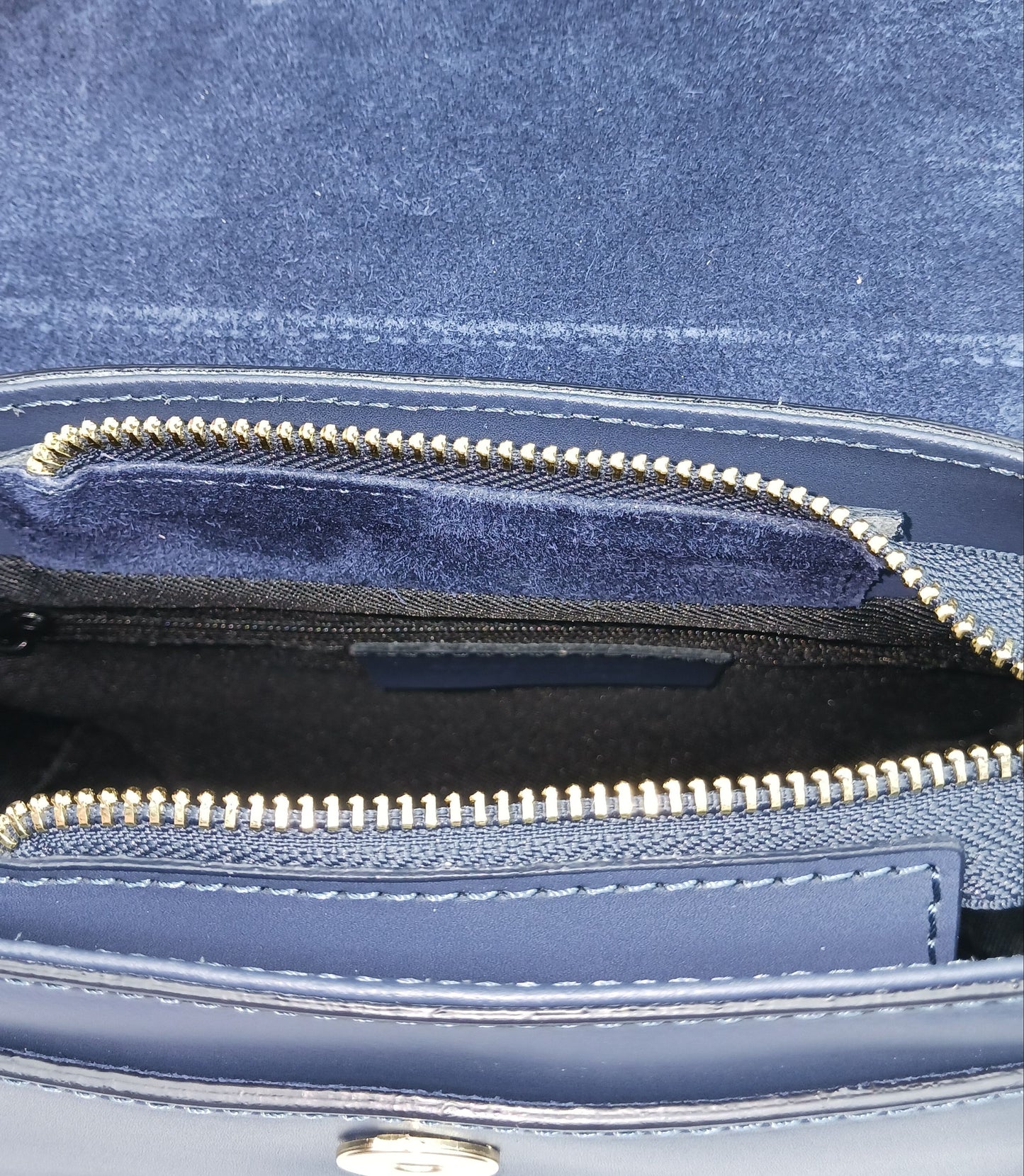 Navy Blue Genuine Leather Shoulder Crossbody Handbag – Made In Italy