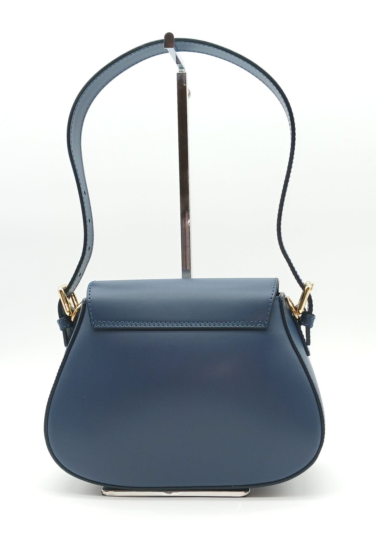 Navy Blue Genuine Leather Shoulder Crossbody Handbag – Made In Italy