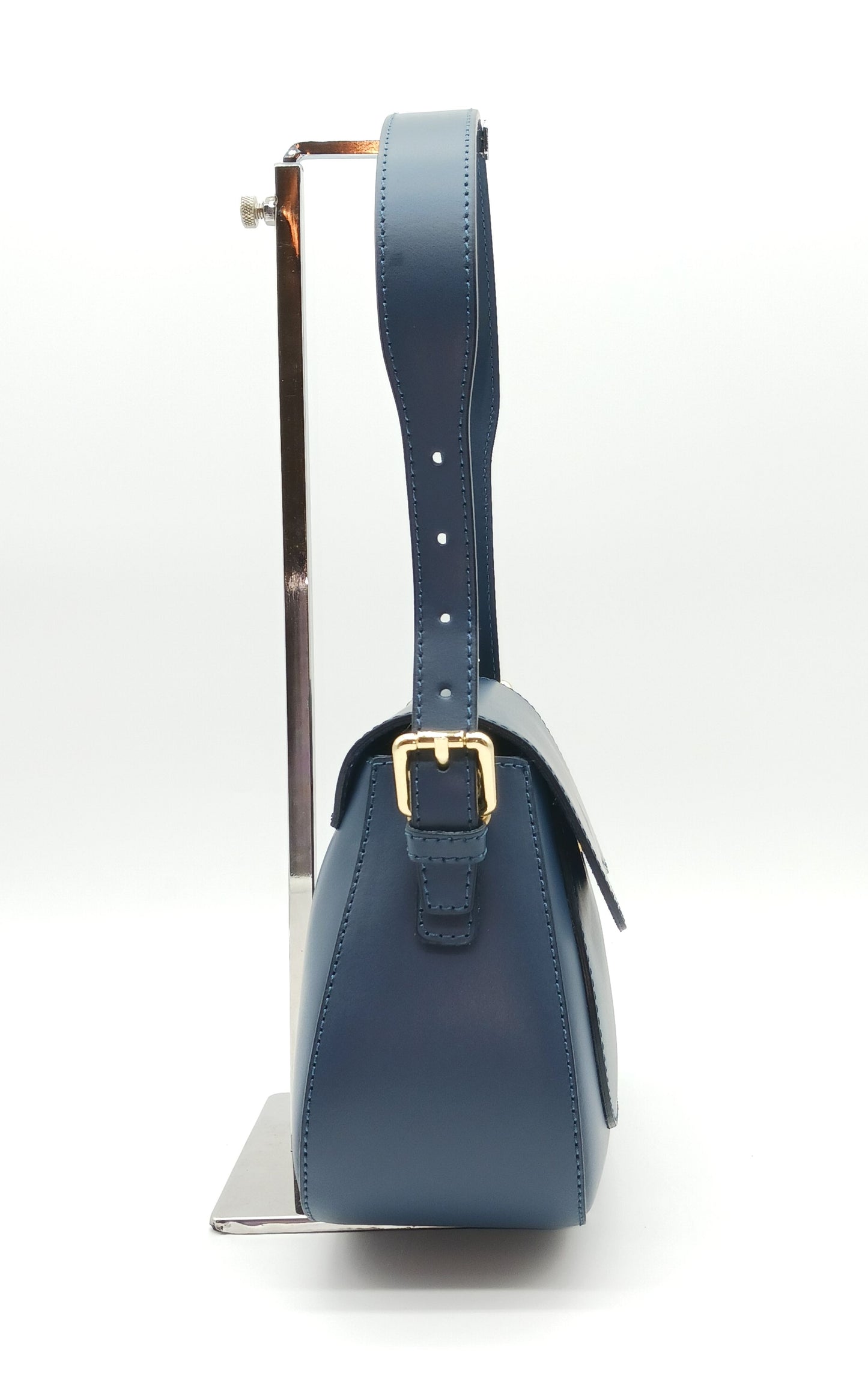 Navy Blue Genuine Leather Shoulder Crossbody Handbag – Made In Italy