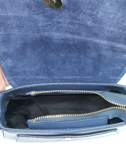 Navy Blue Genuine Leather Shoulder Crossbody Handbag – Made In Italy