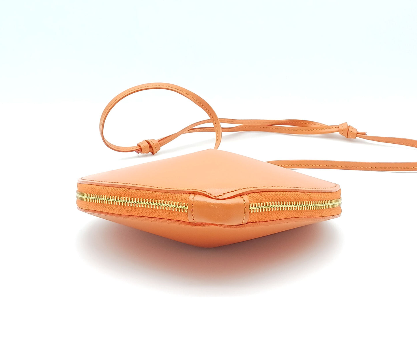 Orange Genuine Leather Heart Crossbody Handbag – Made In Italy