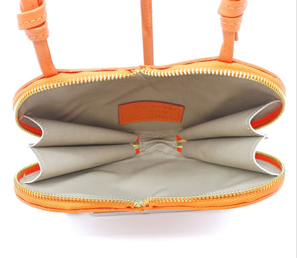 Orange Genuine Leather Heart Crossbody Handbag – Made In Italy