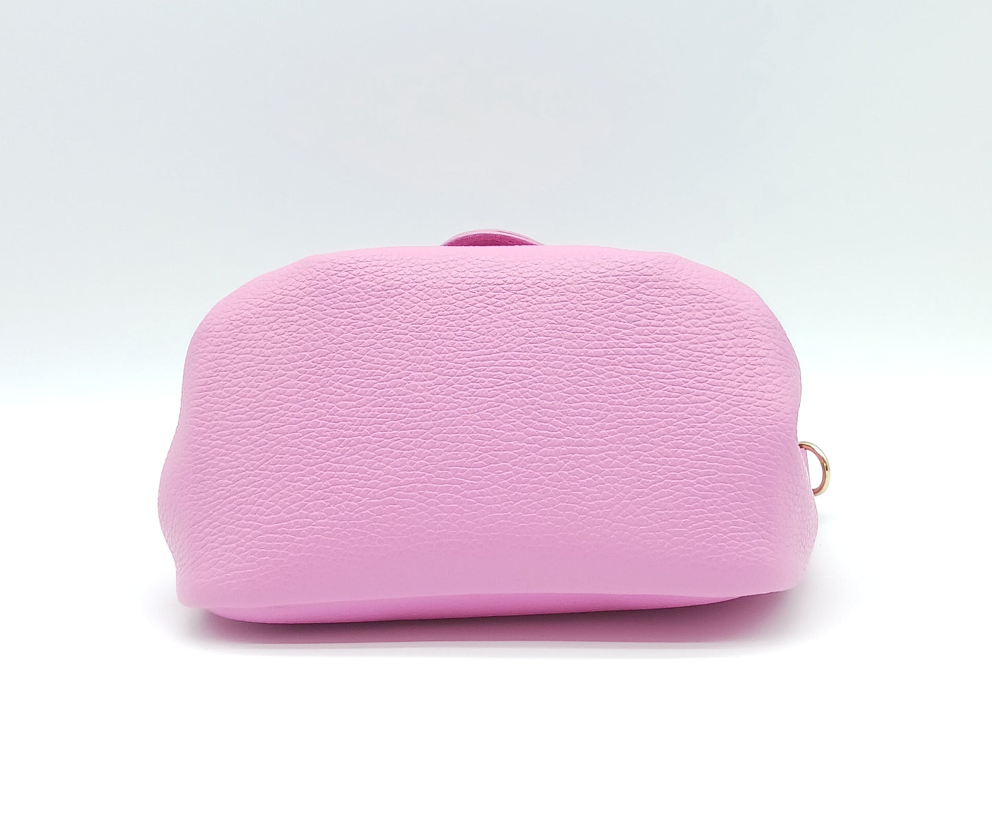 Pink Genuine Pebble Leather Crossbody Handbag – Made In Italy