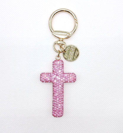 Bling Rhinestone Cross Keychain Bag Charm