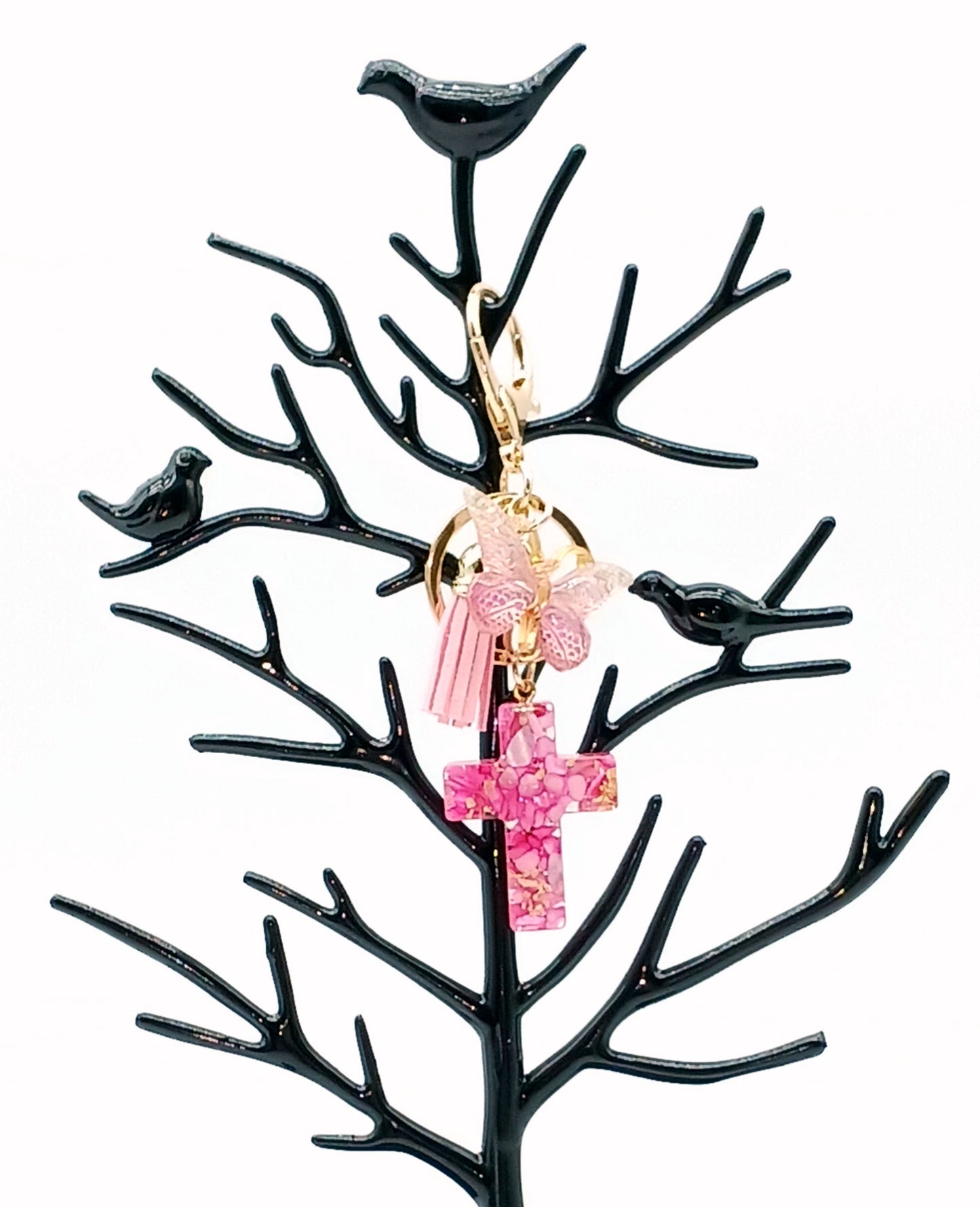 Tassel Butterfly Cross Keychain Bag Charm
