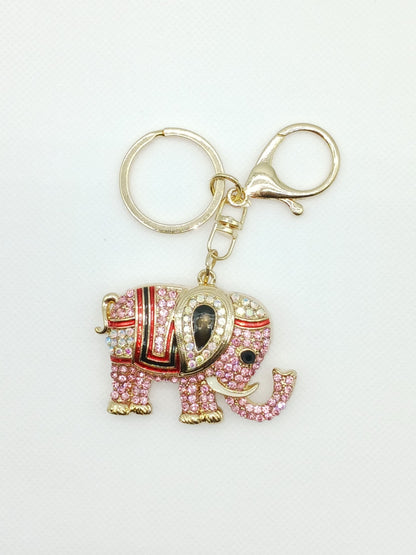 Bling Elephant Rhinestone Keychain Bag Charm