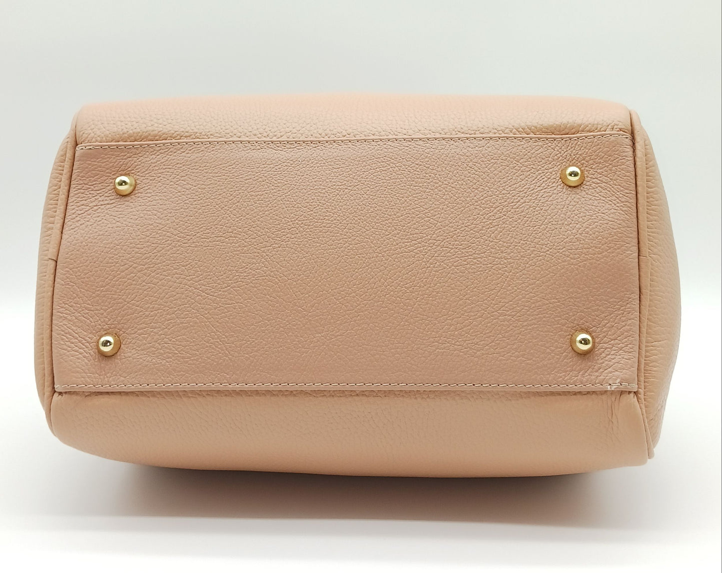 Pink Genuine Pebble Leather Satchel Shoulder Handbag – Made In Italy
