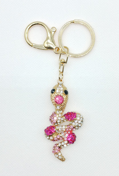 Bling Snake Rhinestone Keychain Bag Charm