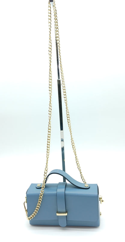 Powder Blue Genuine Leather Small Crossbody Handbag – Made In Italy