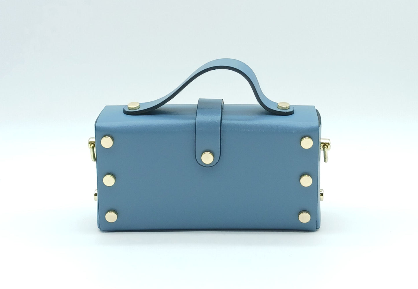 Powder Blue Genuine Leather Small Crossbody Handbag – Made In Italy