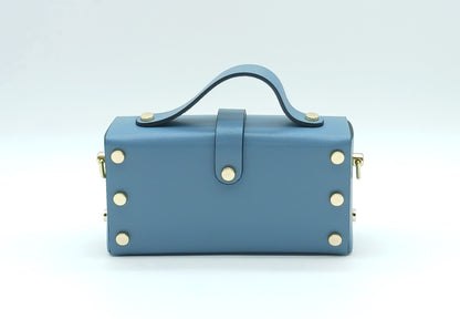 Powder Blue Genuine Leather Small Crossbody Handbag – Made In Italy