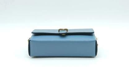 Powder Blue Genuine Leather Small Crossbody Handbag – Made In Italy