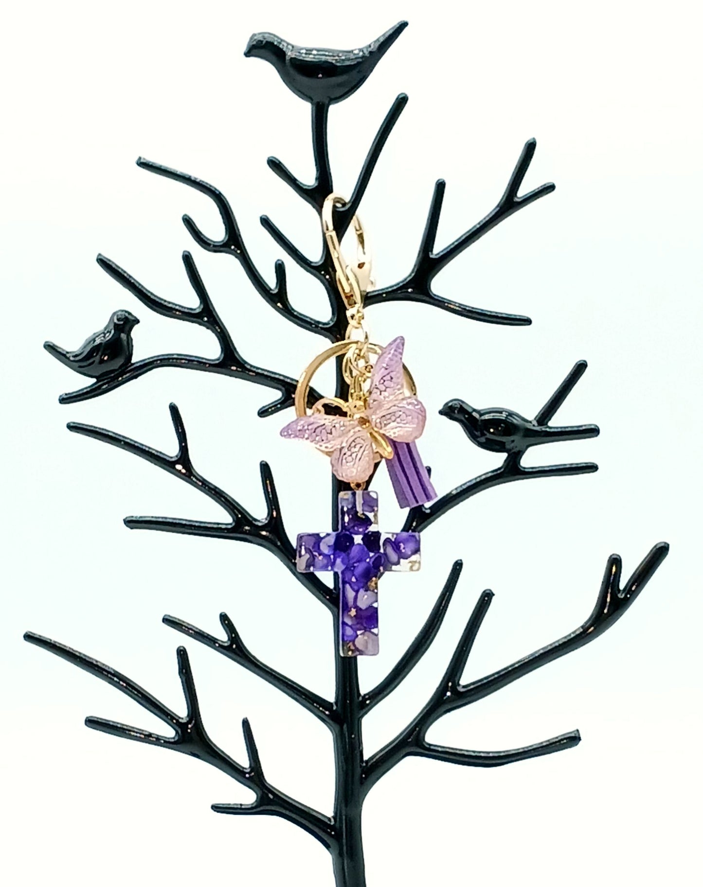 Tassel Butterfly Cross Keychain Bag Charm