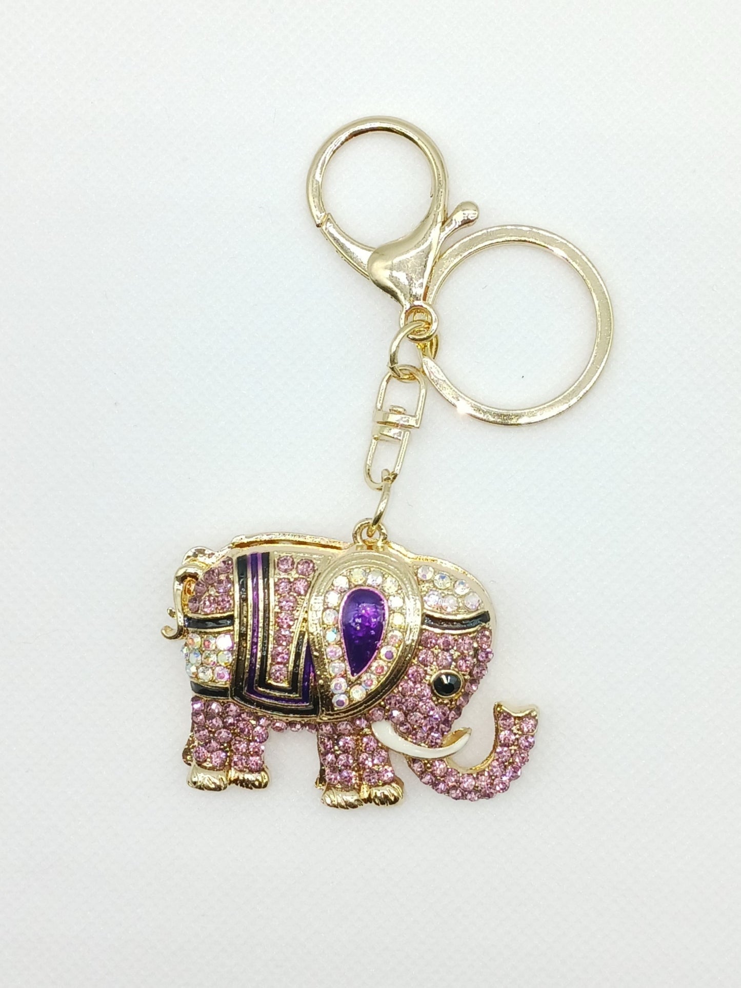 Bling Elephant Rhinestone Keychain Bag Charm