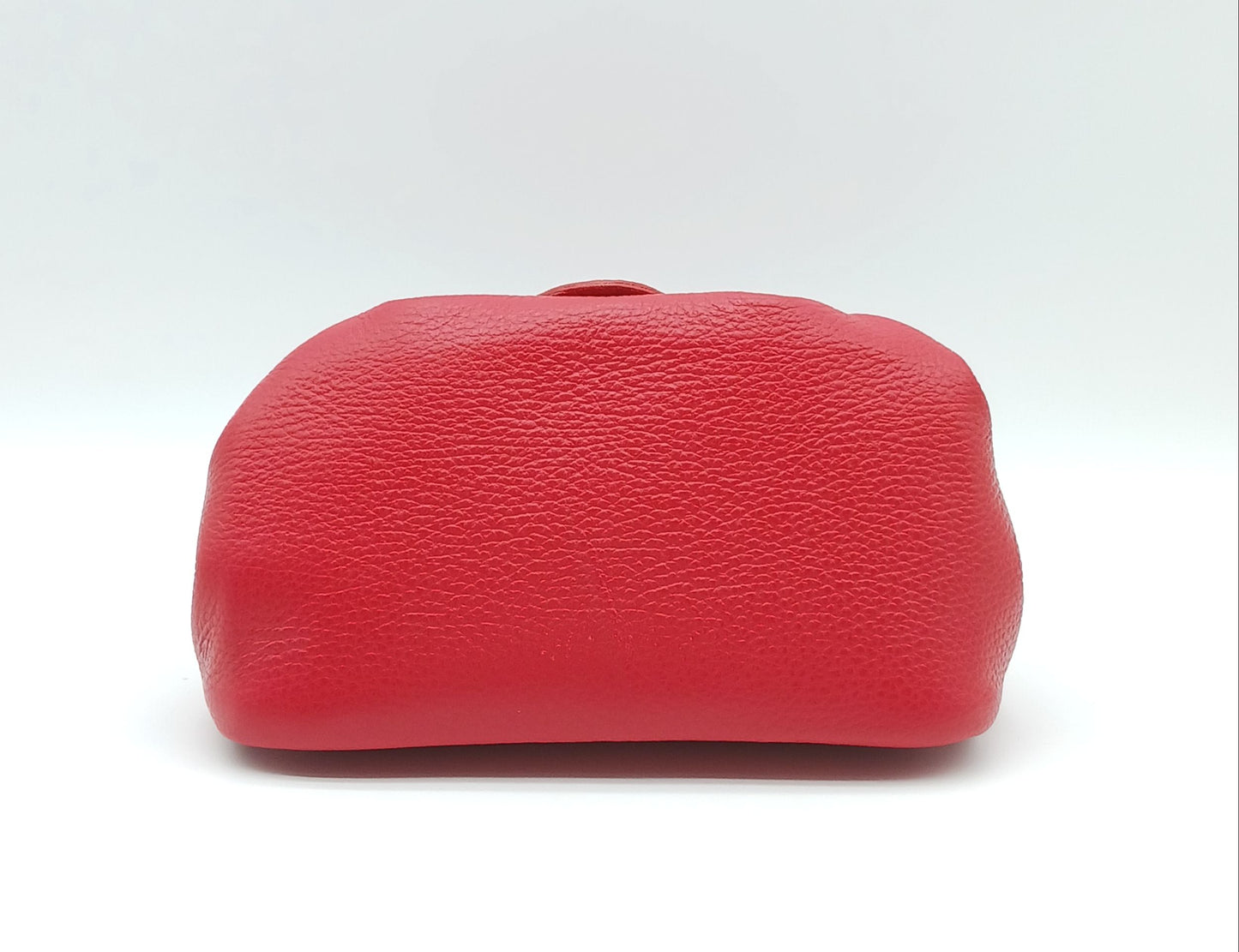 Red Genuine Pebble Leather Crossbody Handbag – Made In Italy