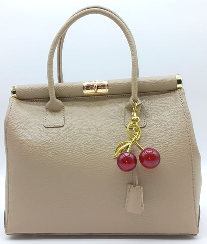 Cherry Glitter Acrylic Keychain Bag Charm – Gold Metal
