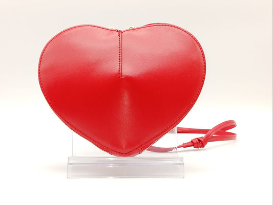 Red Genuine Leather Heart Crossbody Handbag – Made In Italy