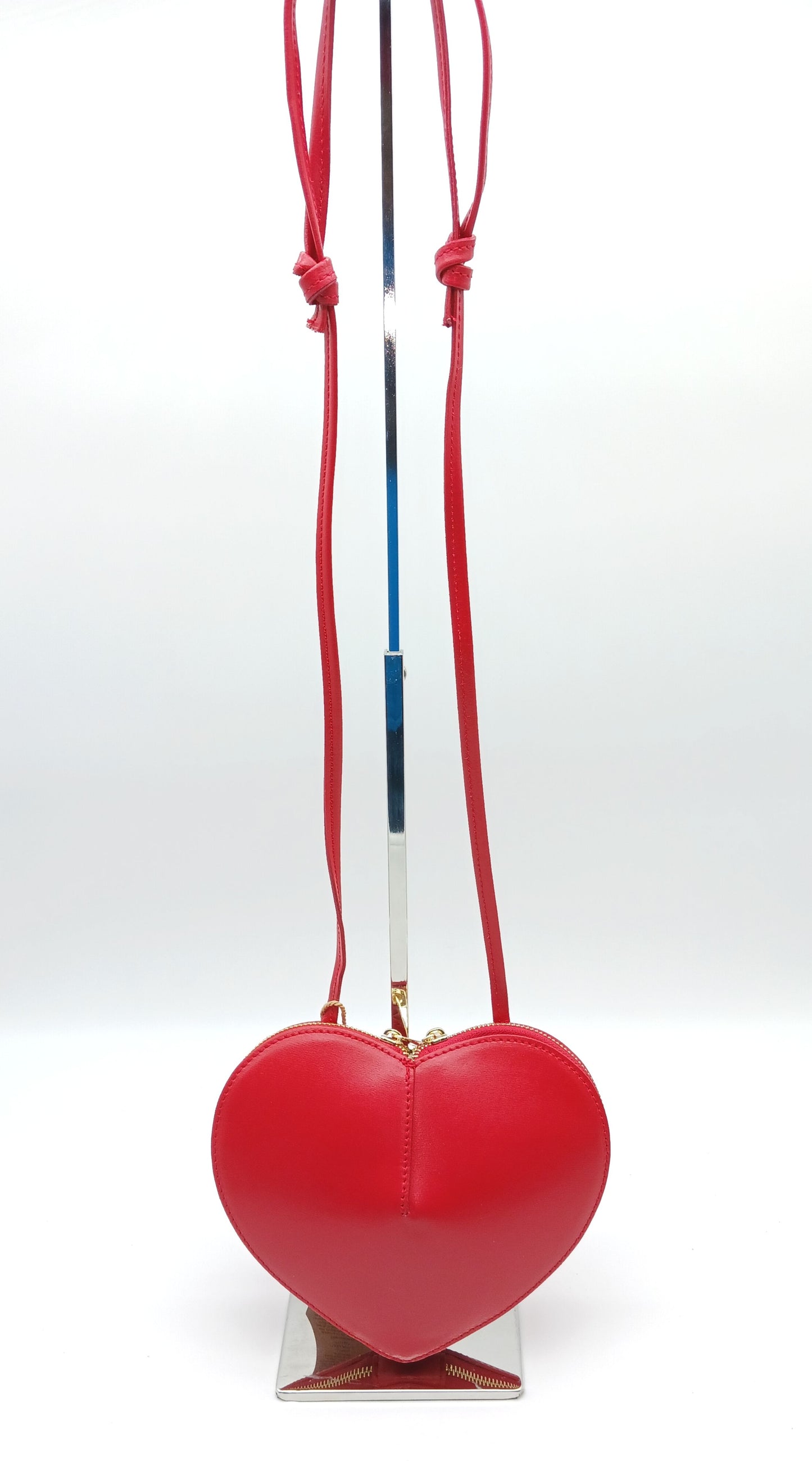 Red Genuine Leather Heart Crossbody Handbag – Made In Italy