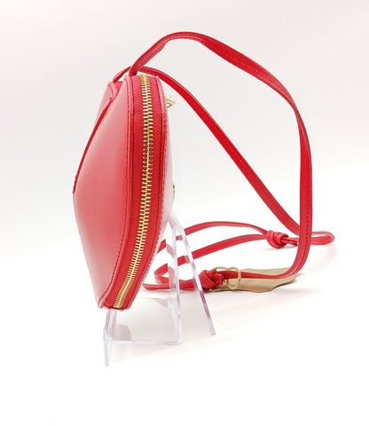 Red Genuine Leather Heart Crossbody Handbag – Made In Italy