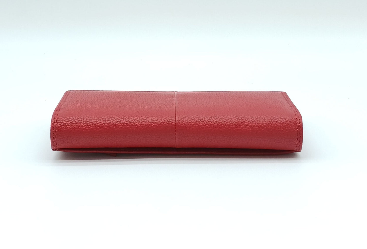 Italian Genuine Pebble Leather Wallet - Red