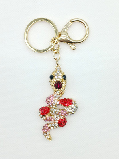 Bling Snake Rhinestone Keychain Bag Charm