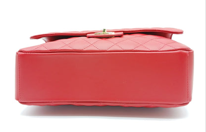 Genuine Leather Quilted Handbag (X-Large) Red – Made In Italy