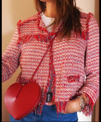 Bordeaux Genuine Suede Heart Crossbody Handbag – Made In Italy