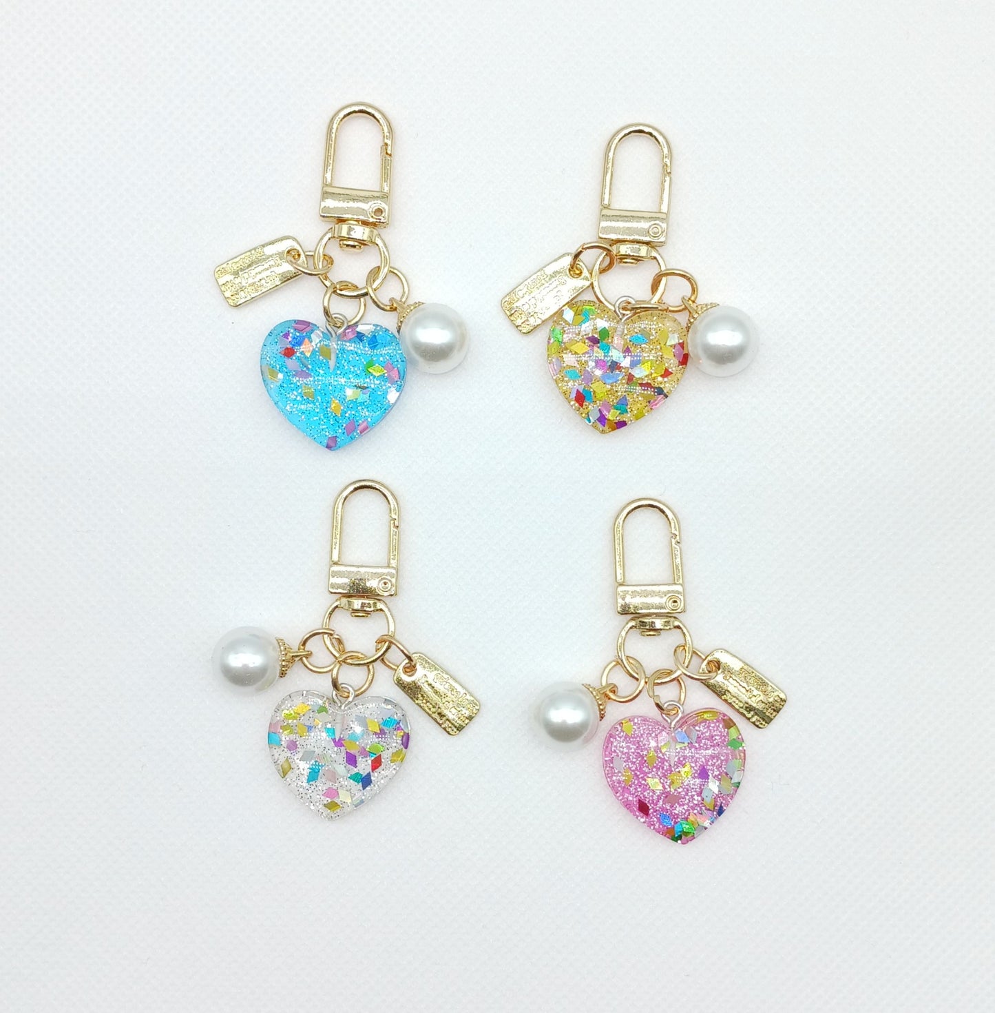 Small Acrylic Heart Keychain Bag Charm