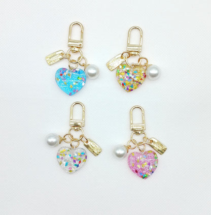 Small Acrylic Heart Keychain Bag Charm