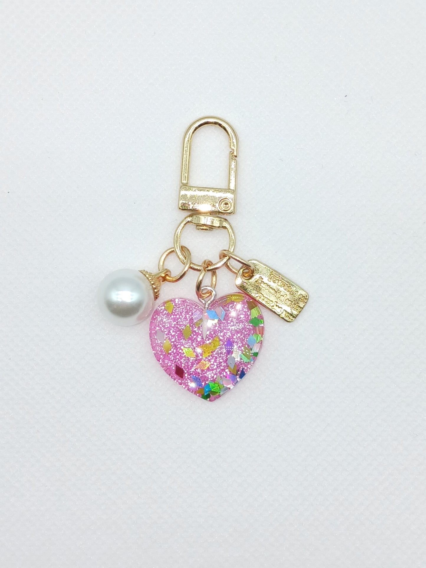 Small Acrylic Heart Keychain Bag Charm