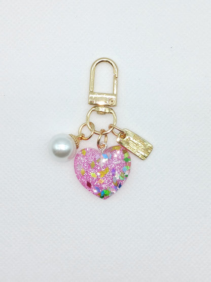 Small Acrylic Heart Keychain Bag Charm