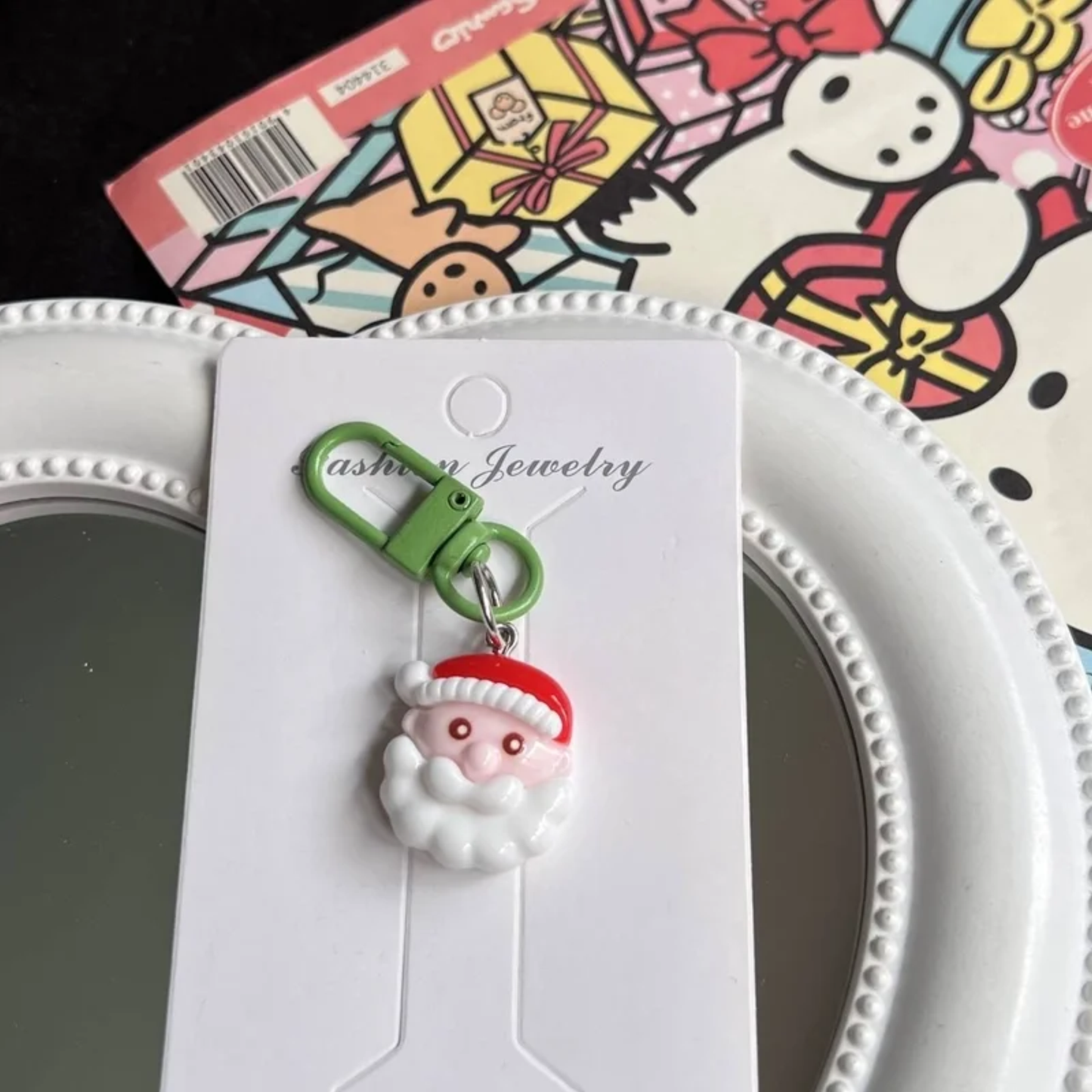 Resin Christmas Themed Keychain Bag Charm