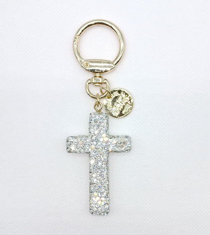 Bling Rhinestone Cross Keychain Bag Charm