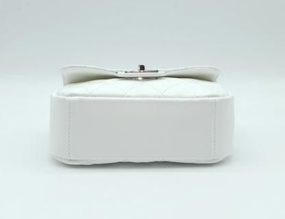 Genuine Leather Quilted Handbag (Small) – Made In Italy - White