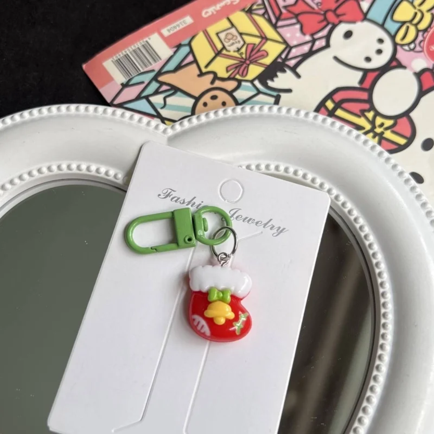 Resin Christmas Themed Keychain Bag Charm