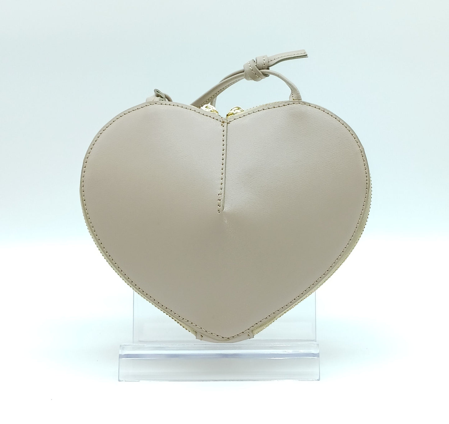 Taupe Genuine Leather Heart Crossbody Handbag – Made In Italy