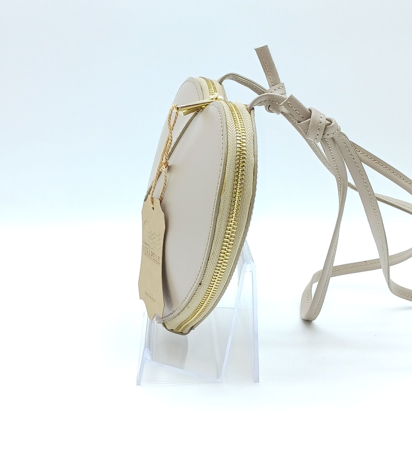 Taupe Genuine Leather Heart Crossbody Handbag – Made In Italy