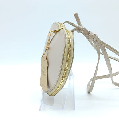 Taupe Genuine Leather Heart Crossbody Handbag – Made In Italy