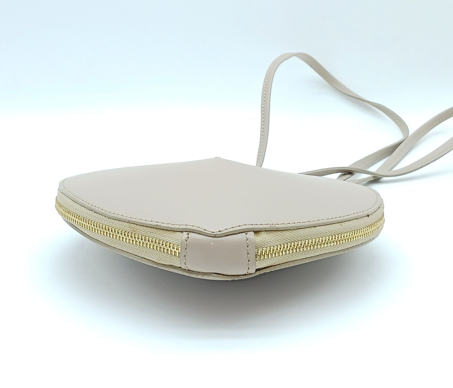 Taupe Genuine Leather Heart Crossbody Handbag – Made In Italy