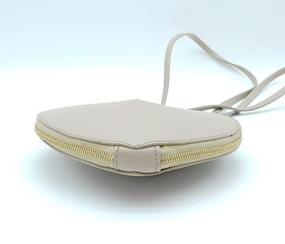 Taupe Genuine Leather Heart Crossbody Handbag – Made In Italy