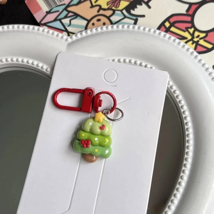 Resin Christmas Themed Keychain Bag Charm