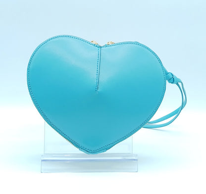 Turquoise Genuine Leather Heart Crossbody Handbag – Made In Italy
