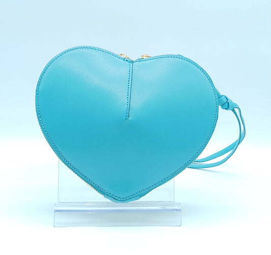 Turquoise Genuine Leather Heart Crossbody Handbag – Made In Italy