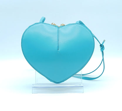 Turquoise Genuine Leather Heart Crossbody Handbag – Made In Italy