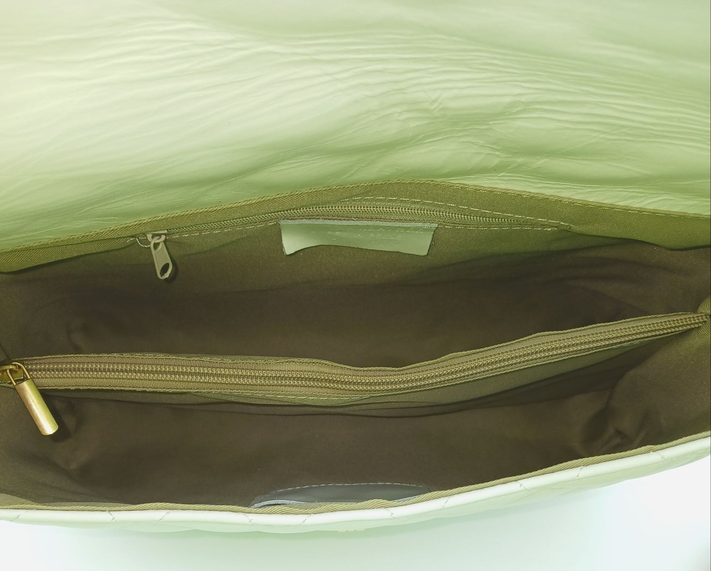 Genuine Leather Quilted Handbag (X-Large) Cognac Brown – Made In Italy