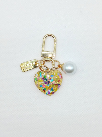 Small Acrylic Heart Keychain Bag Charm