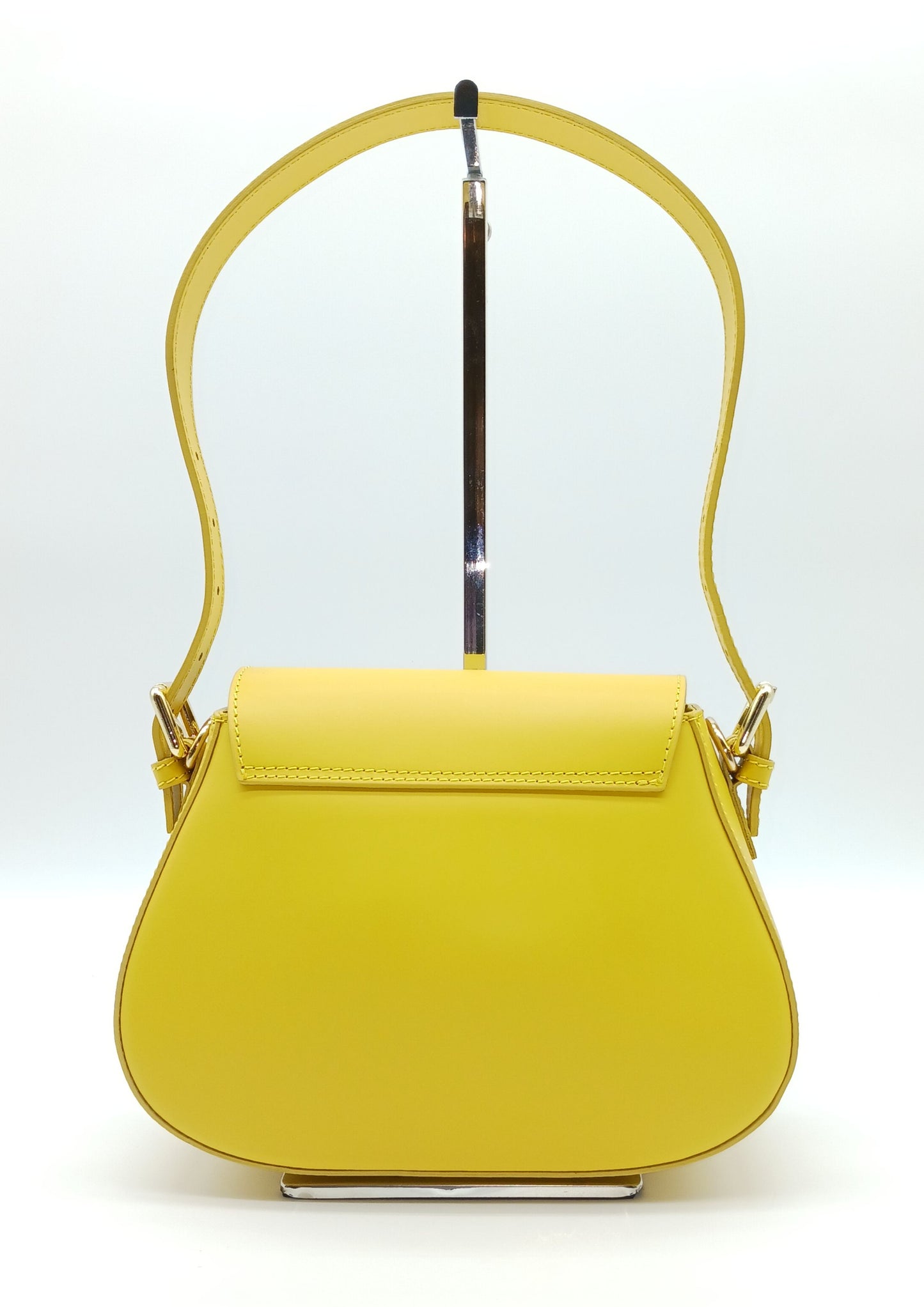 Yellow Genuine Leather Shoulder Crossbody Handbag – Made In Italy